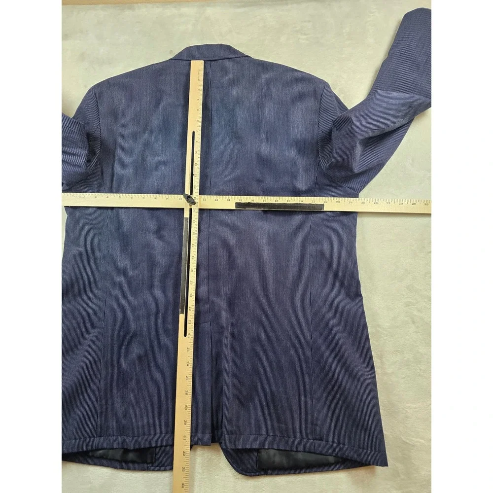 INC Cotton Pinstripe Blazer Mens 2XL Blue Sport Coat International Concepts